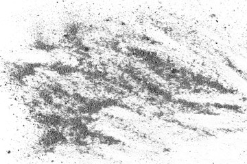 Ash isolated on white background, top view