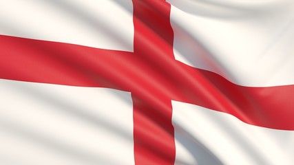 The national flag of England. Waved highly detailed fabric texture.