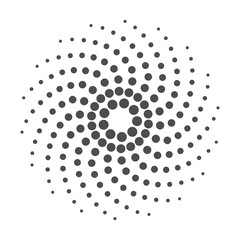 Круглый концентрический геометрический элемент, из кругов. Полутоновый шаблон.