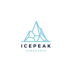 ice peak mount mountain adventure icepeak geometric logo line art outline illustration