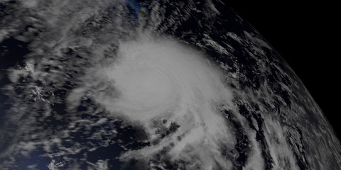 Extremely detailed and realistic high resolution 3D illustration of a Hurricane