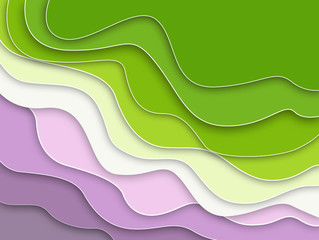 Waves abstract background. Soft beautiful waves, imitation paper