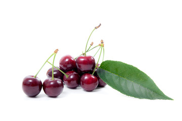 Sweet cherry isolated on a white background..