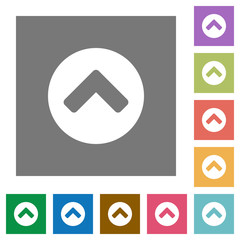 Chevron up square flat icons