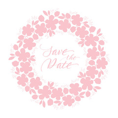 Tender pastel rosy color sakura flowers wreath