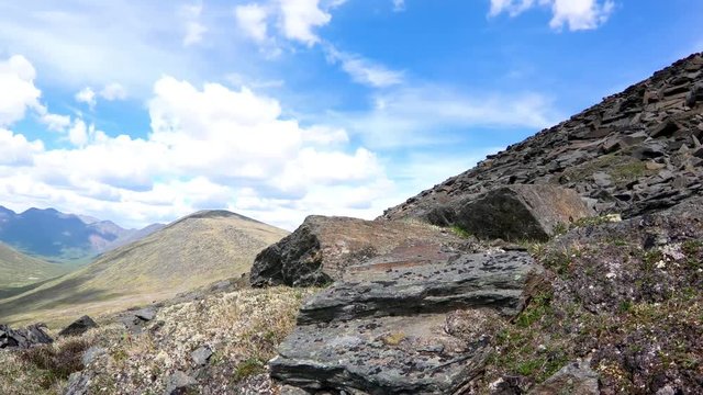 Panoramic view of the Ruby Range mountains, Yukon.