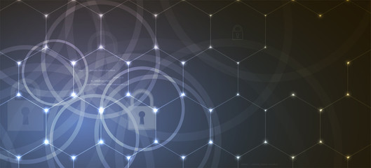 Cybersecurity and information or network protection. Future technology web services for business and internet project