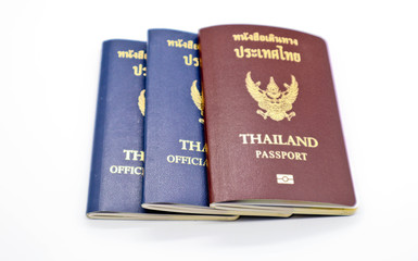 Thailand passport isolated with white background