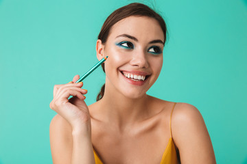 Close up portrait of a smiling young girl