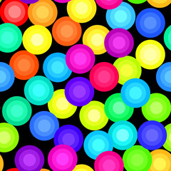 Abstract vector colorful round seamless pattern. Colored circle vintage background