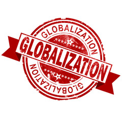 Globalization red vintage stamp