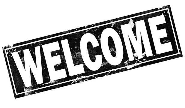 Welcome word with in black frame word