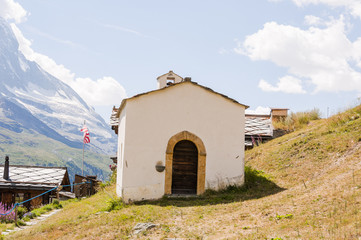 Zermatt, Findeln, Weiler, Bergkapelle, Kapelle, Wallis, Alpen, Schweizer Berge, Wanderweg,...