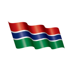 Gambia flag, vector illustration on a white background