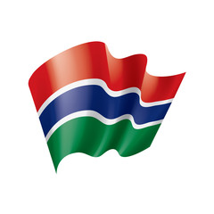 Obraz premium Gambia flag, vector illustration on a white background