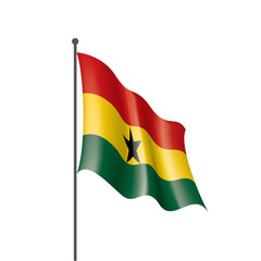 Ghana flag, vector illustration on a white background