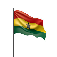 Fototapeta premium Ghana flag, vector illustration on a white background