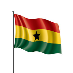 Ghana flag, vector illustration on a white background