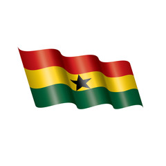 Ghana flag, vector illustration on a white background