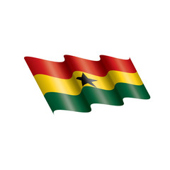 Ghana flag, vector illustration on a white background