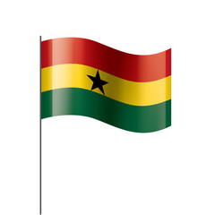 Ghana flag, vector illustration on a white background