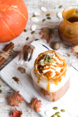 Pumpkin Latte with a cap of whipped cream