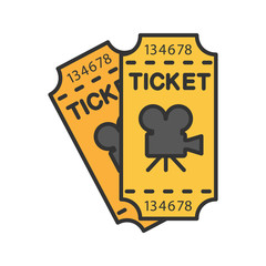 Cinema tickets color icon