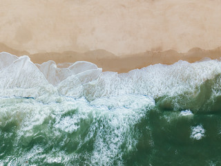 aerial view of Fantastic waves and beach