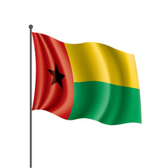 Guinea Bissau flag, vector illustration on a white background