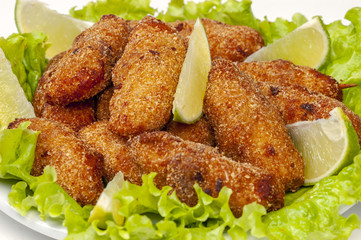 Breaded chicken skewer