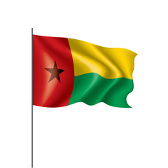Guinea Bissau flag, vector illustration on a white background