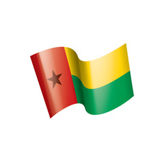 Guinea Bissau flag, vector illustration on a white background