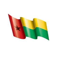 Guinea Bissau flag, vector illustration on a white background