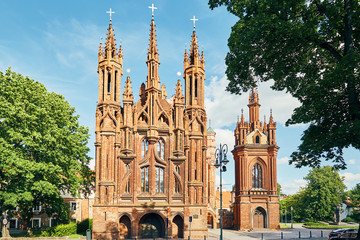 View of the Catholic church of St. Anne in Vilnius, Lithuania