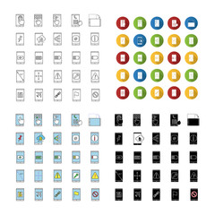 Smartphone icons set