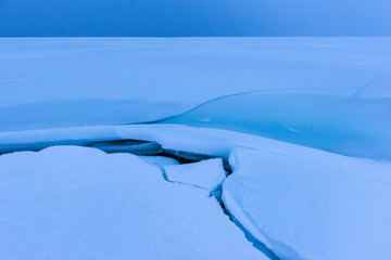 Iceland south - minimal blue light after sunset in winter