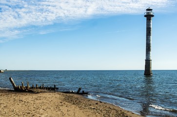 abandoned lighthouse in the Baltic sea