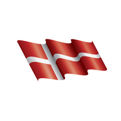 Denmark flag, vector illustration on a white background