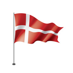 Fototapeta na wymiar Denmark flag, vector illustration on a white background