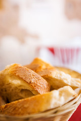 Sliced ciabatta bread