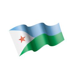 Djibouti flag, vector illustration on a white background