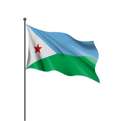 Djibouti flag, vector illustration on a white background