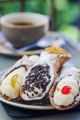 plate of Sicilian Cannoli