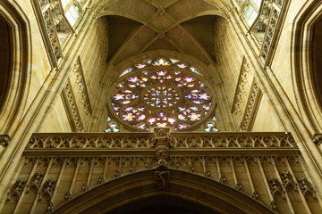 Fototapeta premium the vaults of the temple St. Vitus Cathedral in the Prague of the Czech Republic