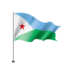 Djibouti flag, vector illustration on a white background