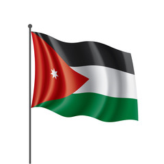 Fototapeta na wymiar Jordan flag, vector illustration on a white background