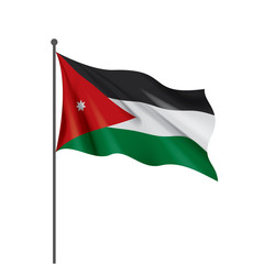 Jordan flag, vector illustration on a white background