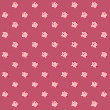 Pattern based on my illustration of a kawaii cute round-shaped red demon showing evilness and showing magnificence in the warm underworld of hell. His big shadow is projected on the wall.