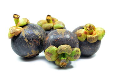 Ripe mangosteen fruit isolated