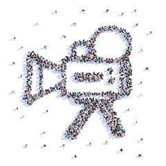 A lot of people form ilm, icon . 3d rendering.